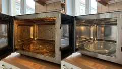 電子レンジに長年蓄積した油汚れを落とす：家庭にある材料で確実にできる方法